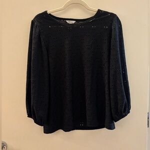 Reitmans Black Eyelet Blouse